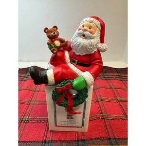 Shelf Sitter / Stocking Holder / Santa Claus / Hard Plastic / Vintage